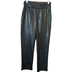 7 For All Mankind Faux Leather Pants Womens Med Black Sexy Rocker Concert Moto